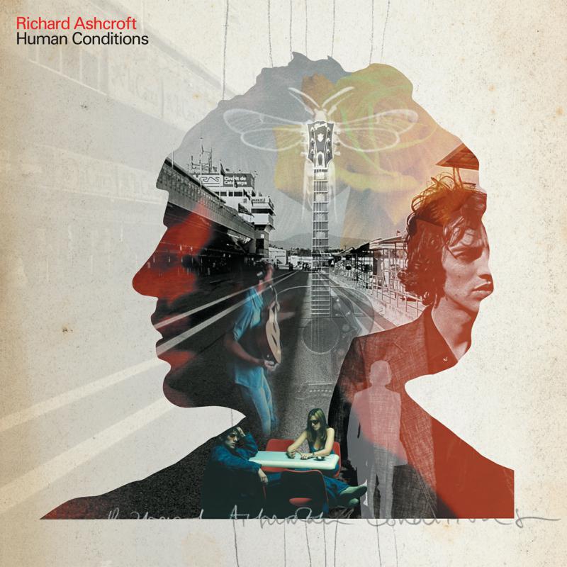 Richard Ashcroft album cover: layered portraits with city and insect imagery.