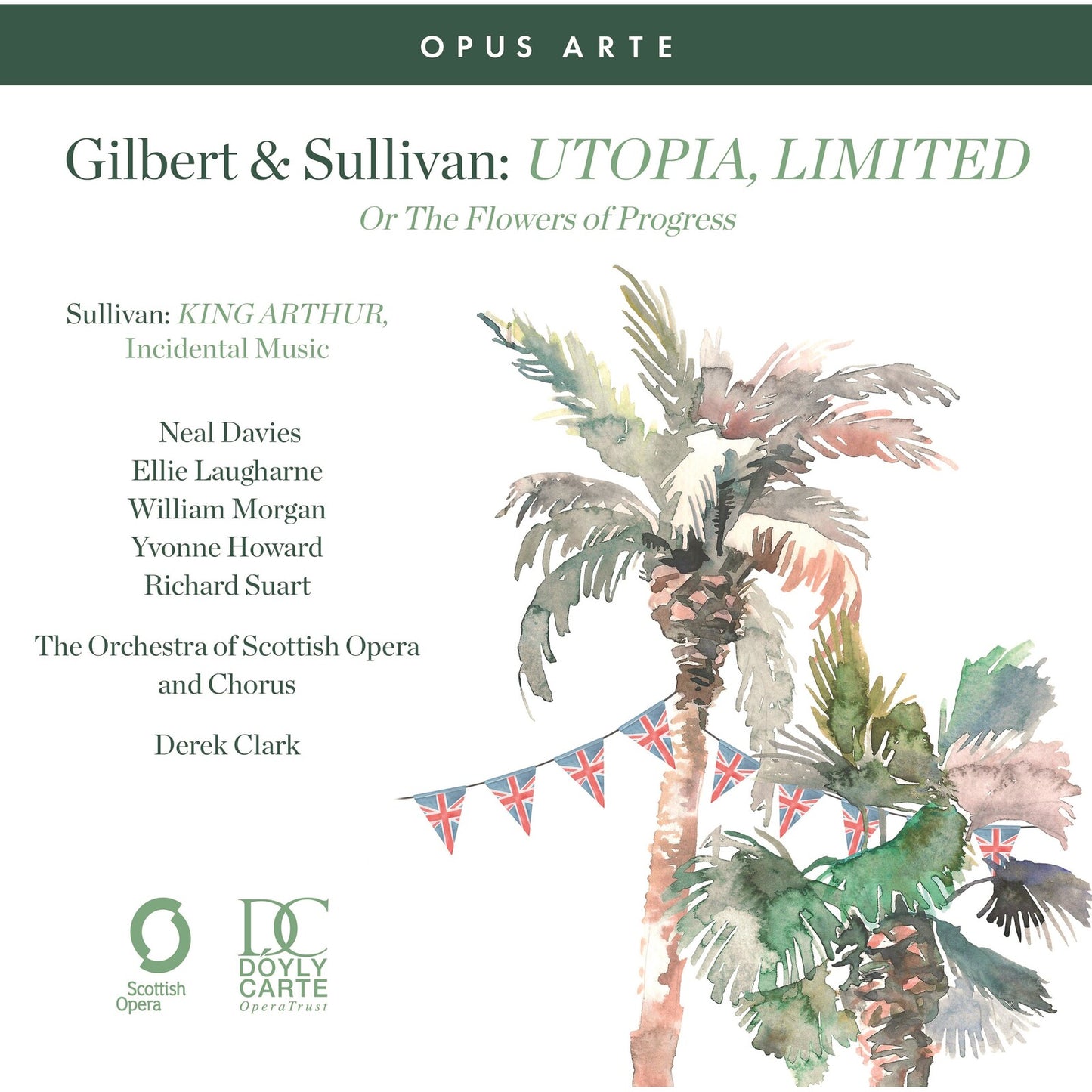 CD cover for Scottish Opera’s “Utopia, Limited” with painted tropical plants.
