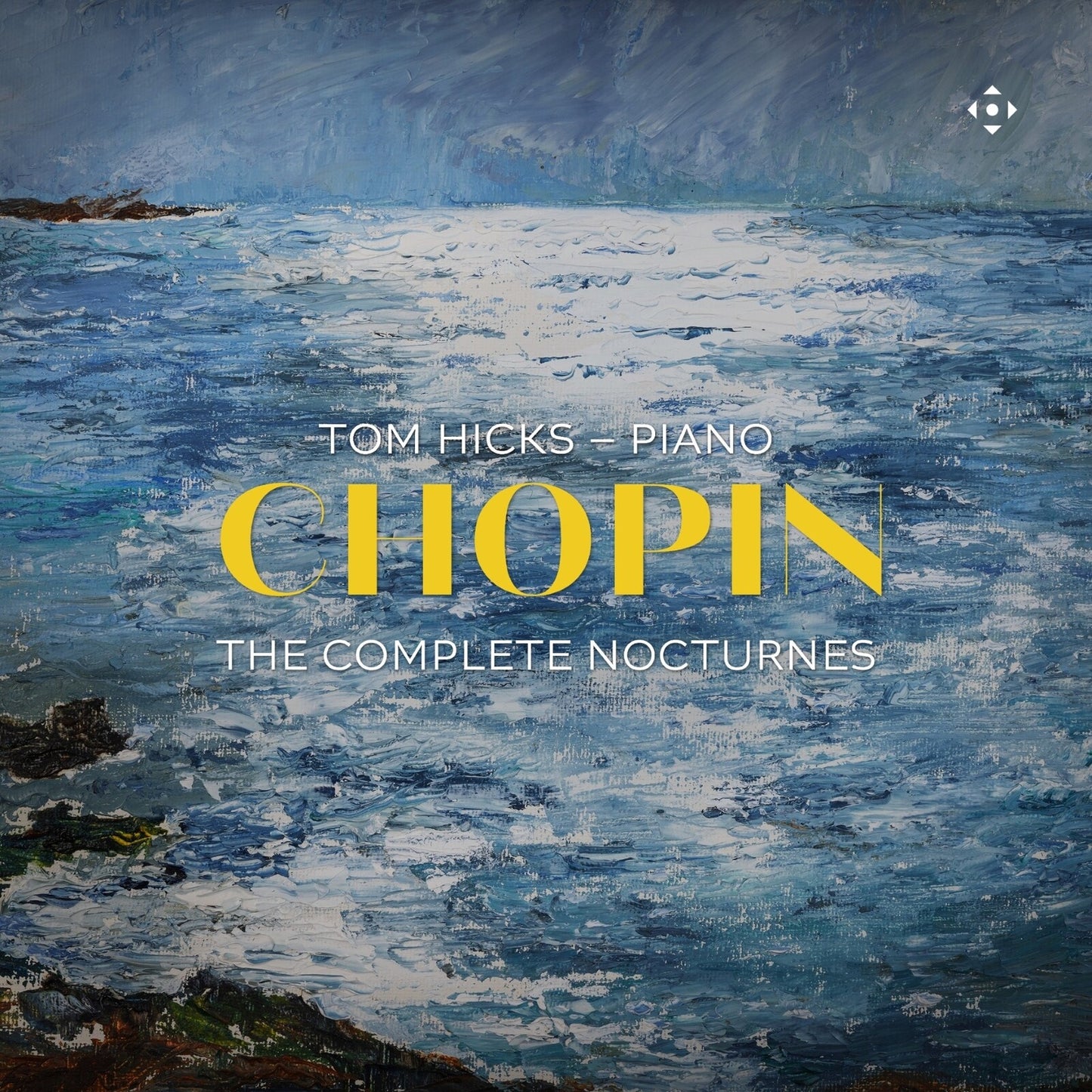 CD cover: abstract blue painting with "Chopin" and "Tom Hicks" text.