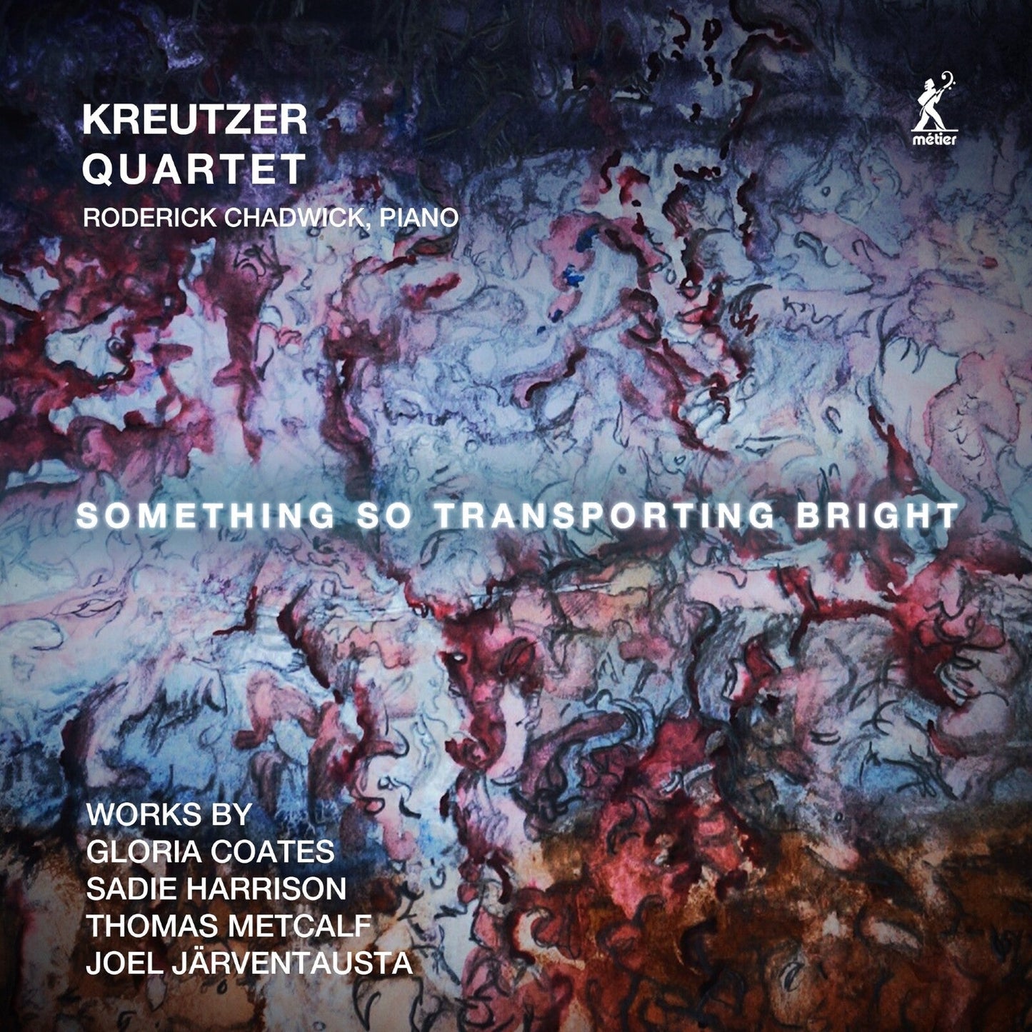 CD cover for Chadwick/Kreutzer Quartet’s “Something So Transporting” with abstract art.