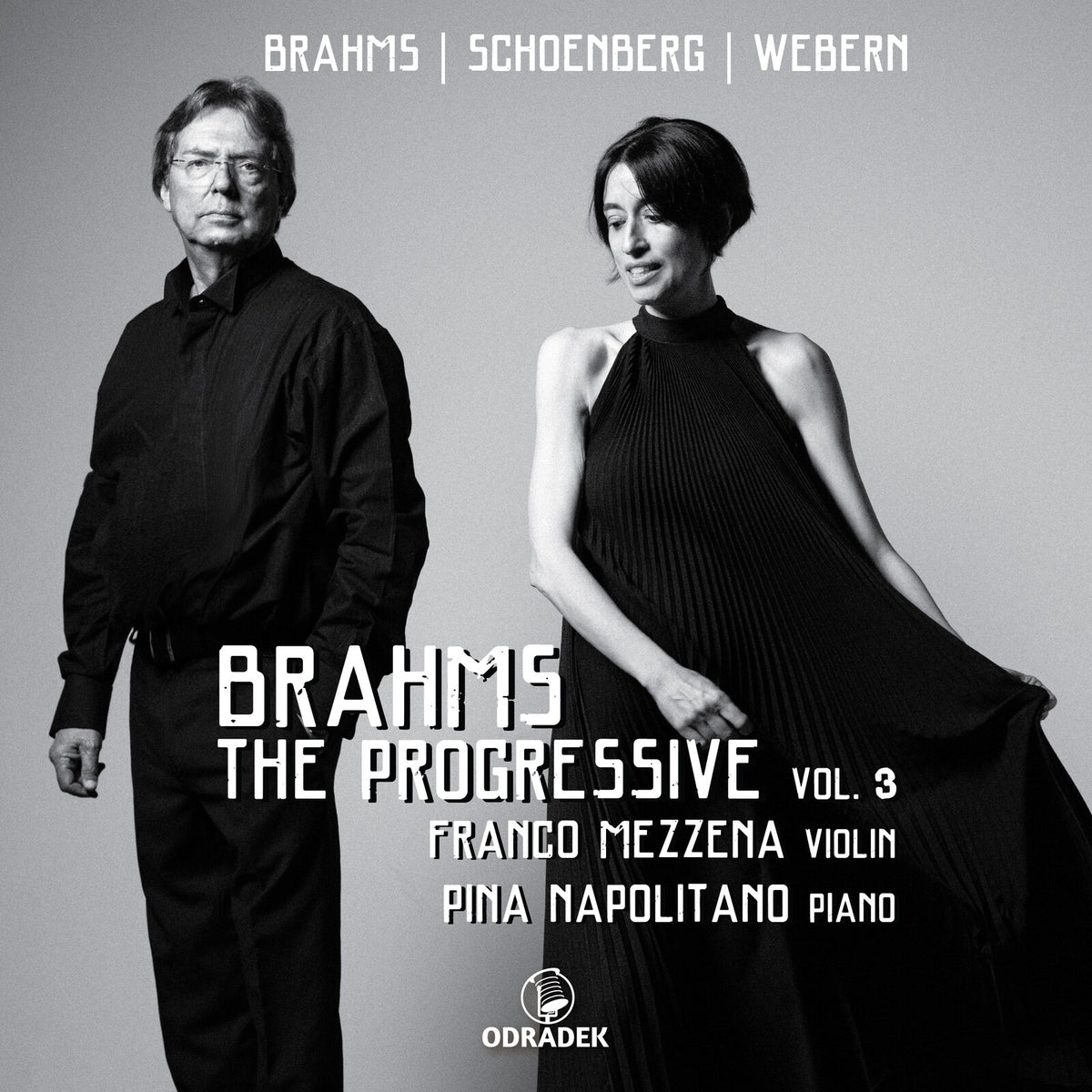 CD cover featuring portraits of two musicians, Brahms The Progressive Vol. 3.