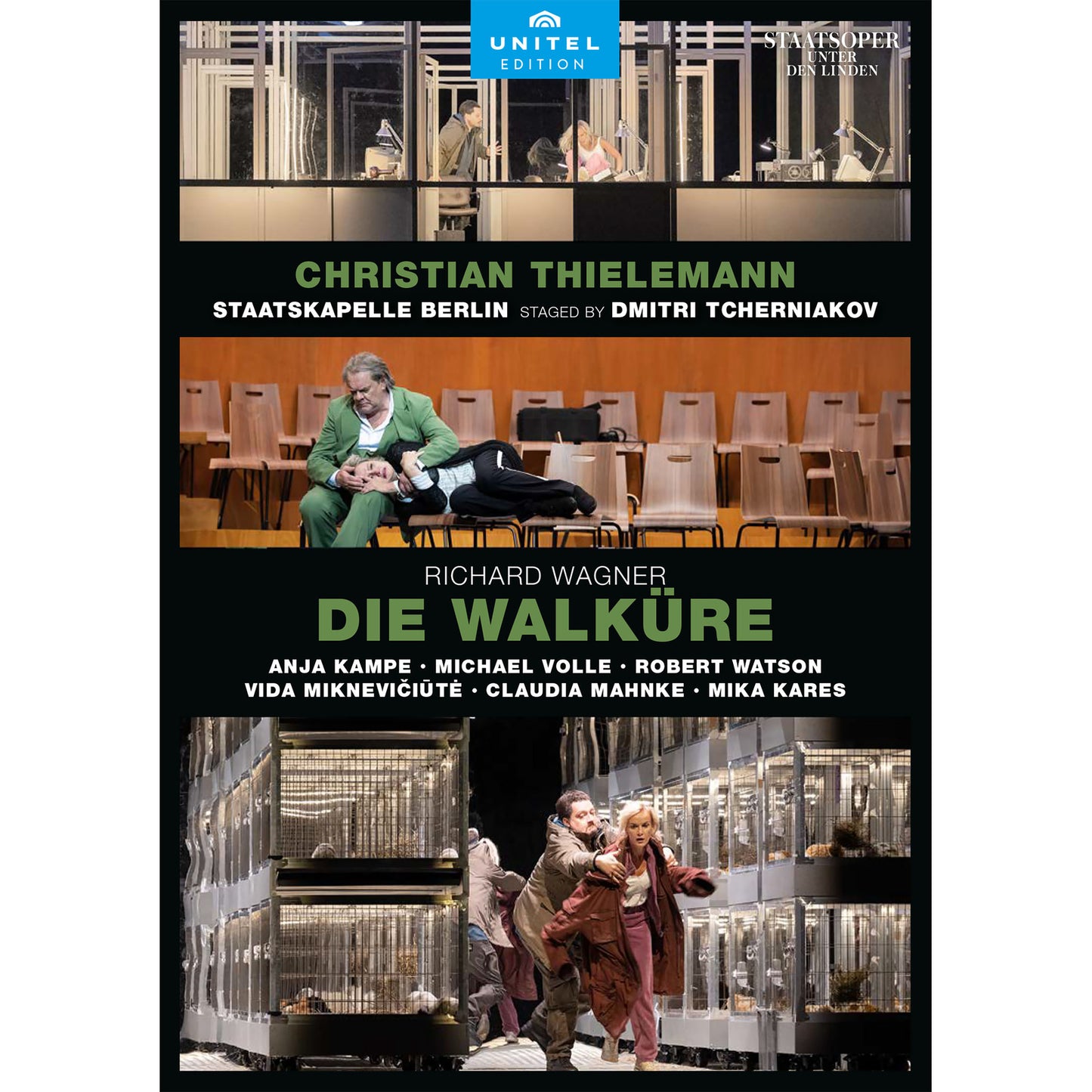 DVD cover for Wagner’s “Die Walküre” opera, featuring stage imagery.