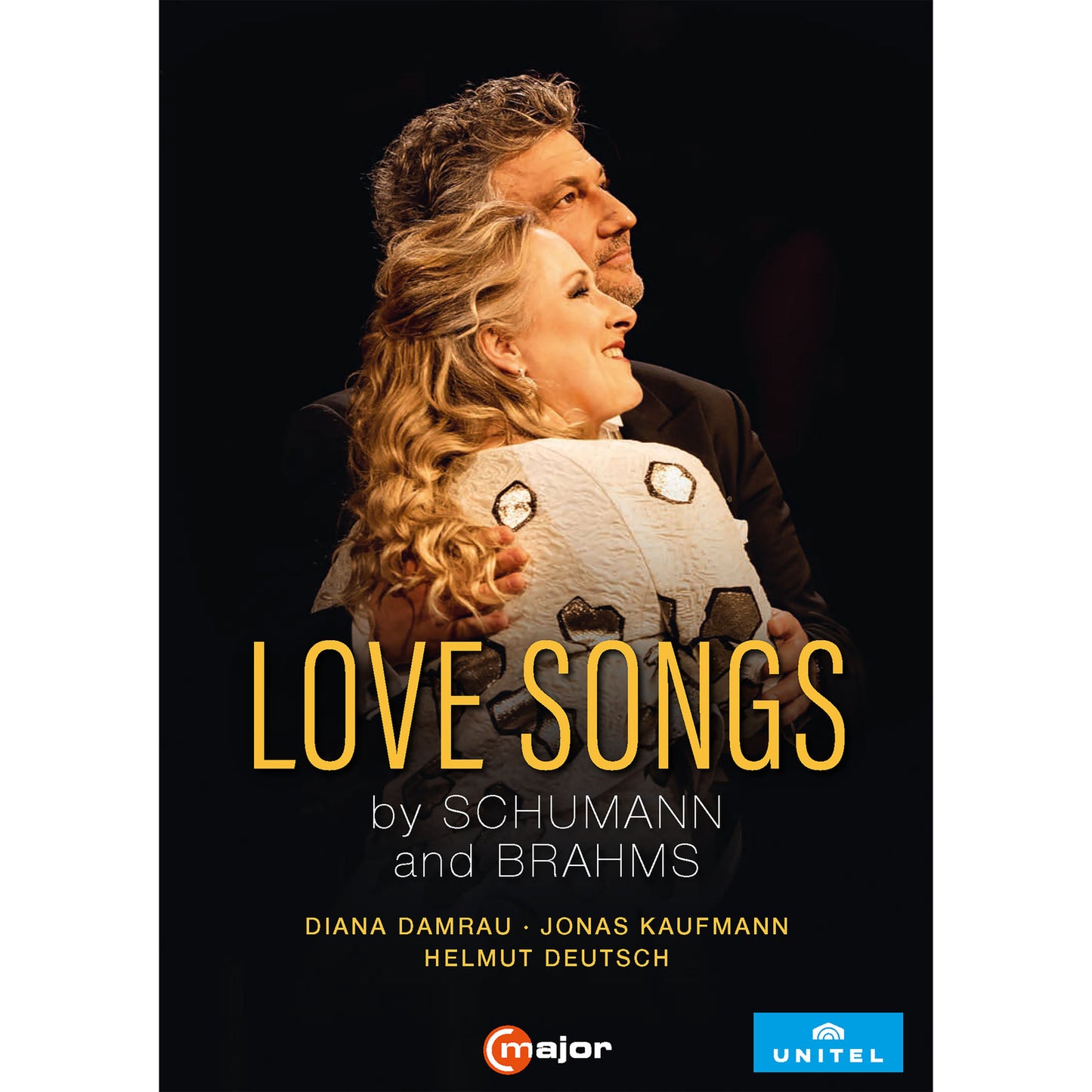 DVD cover featuring singers Diana Damrau and Jonas Kaufmann performing love songs.