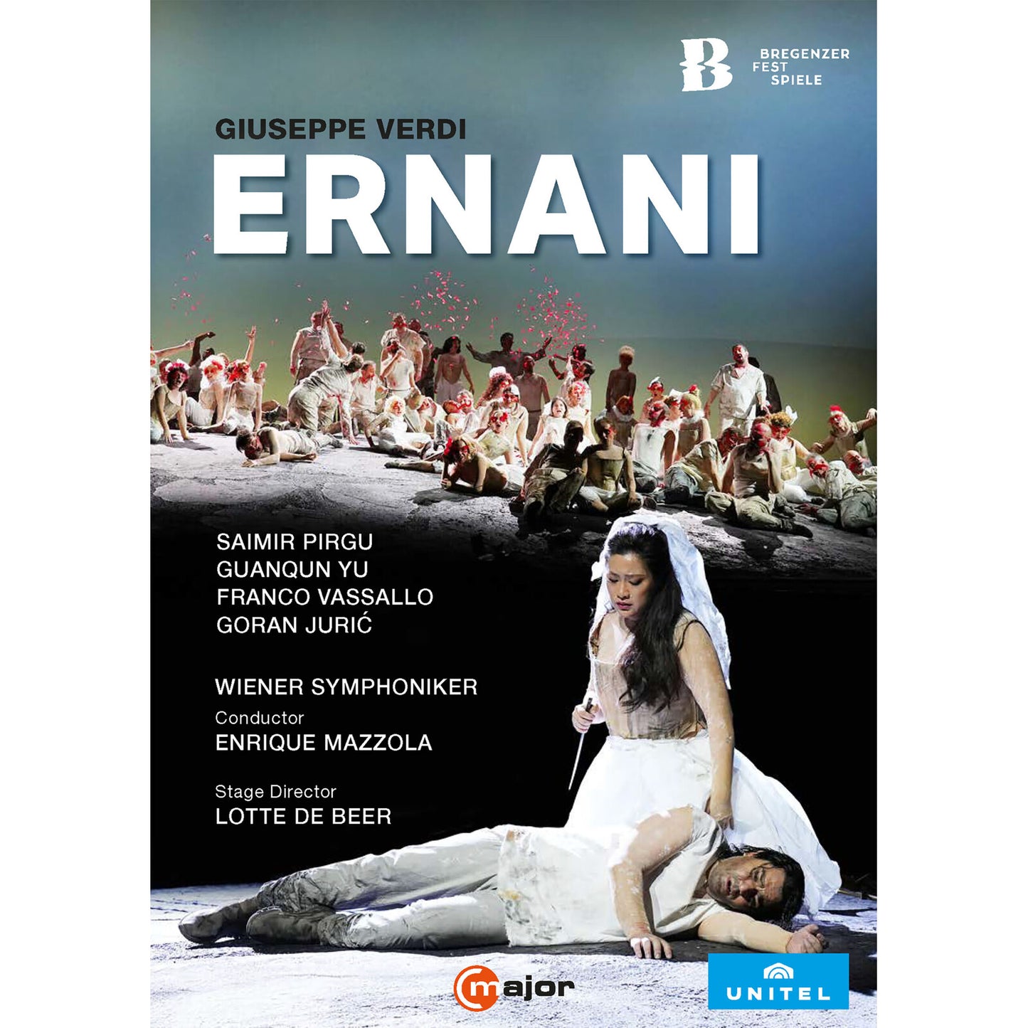 DVD cover for Verdi’s Ernani opera, featuring performers and a stage scene.