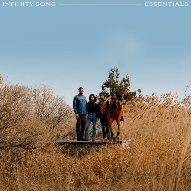 Album cover: four people standing in a field of tall grass.