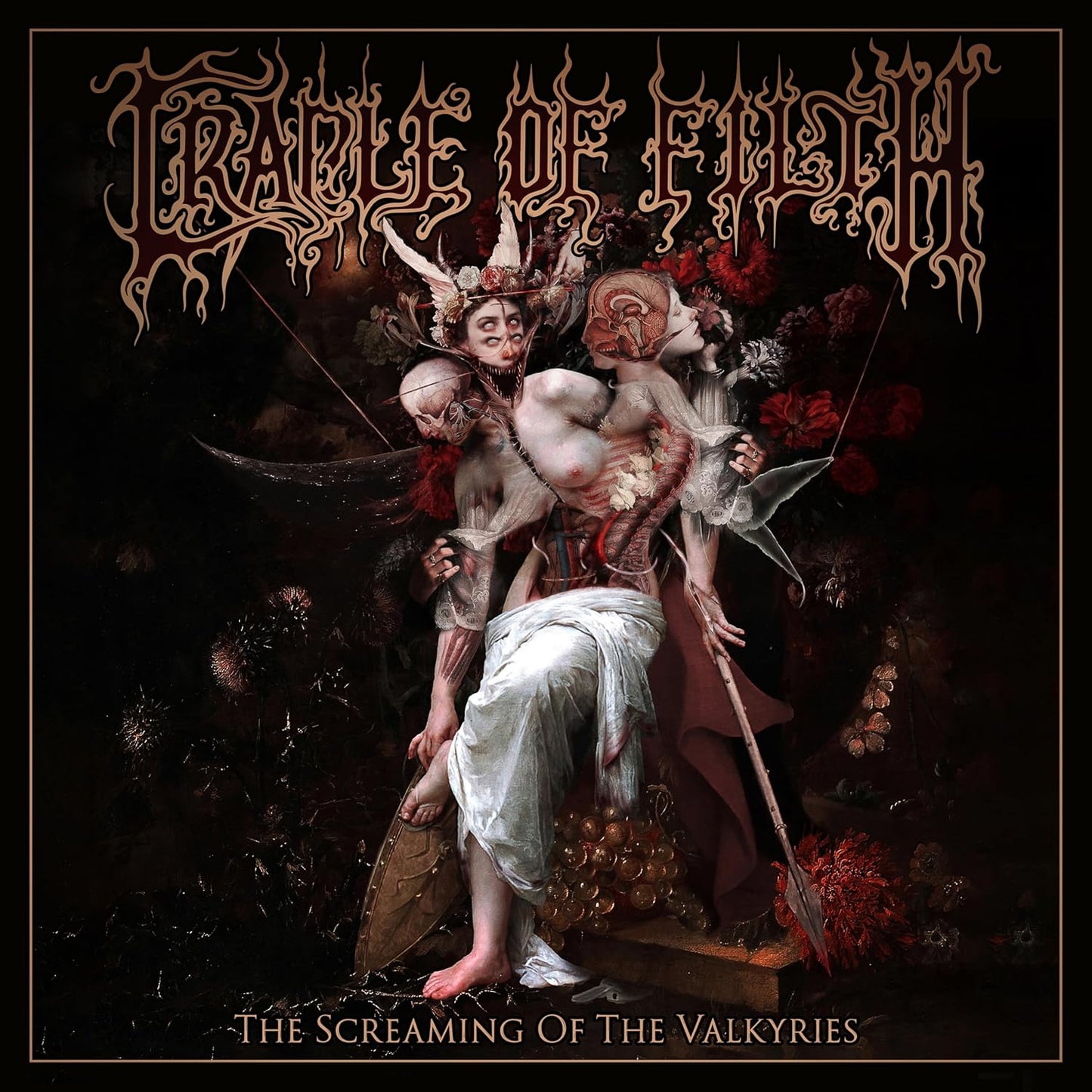 Dark album cover featuring three pale, distressed figures amidst foliage.