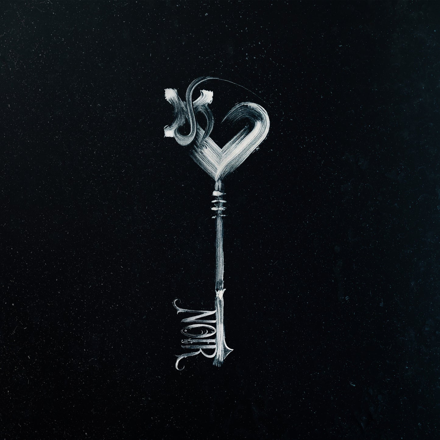 Black album cover featuring a white, ornate key and the word "NOIR".