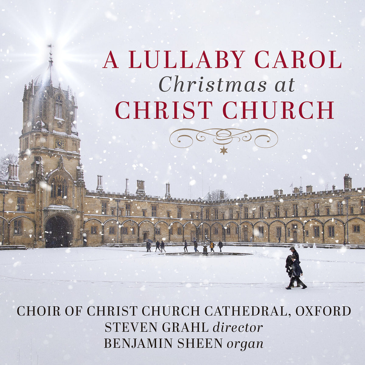 Christ Church Cathedral in snow, album cover for Christmas choral music.