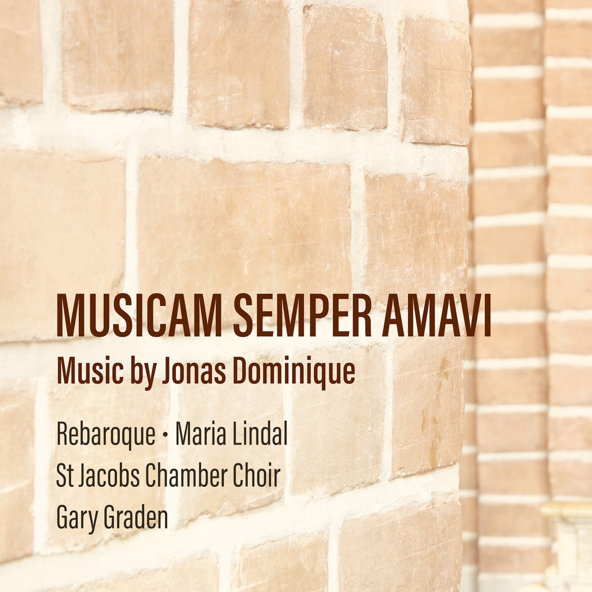 CD cover with brick background and bold text: "Musicam Semper Amavi".