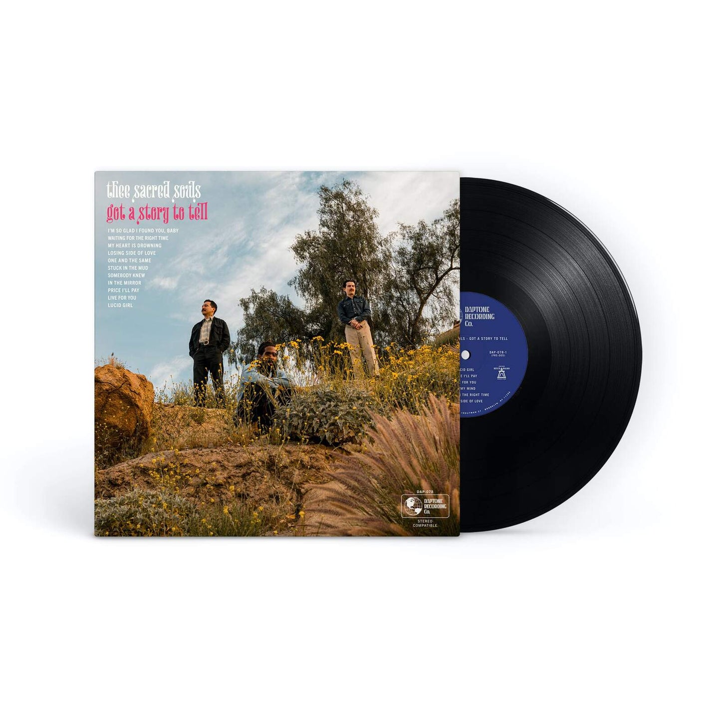 Vinyl record with landscape cover art and tracklist details.