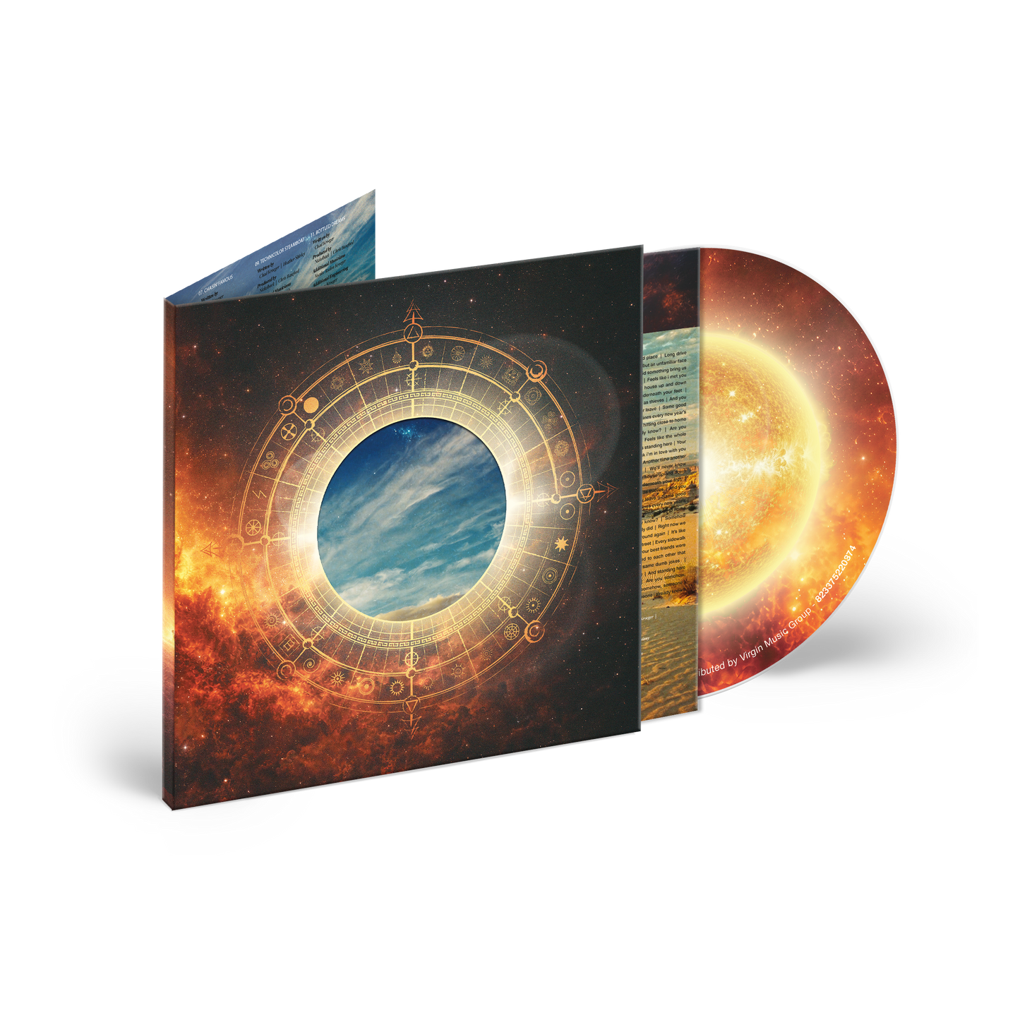 Nickelback "Everything Under The Sun" CD case and disc with fiery artwork.
