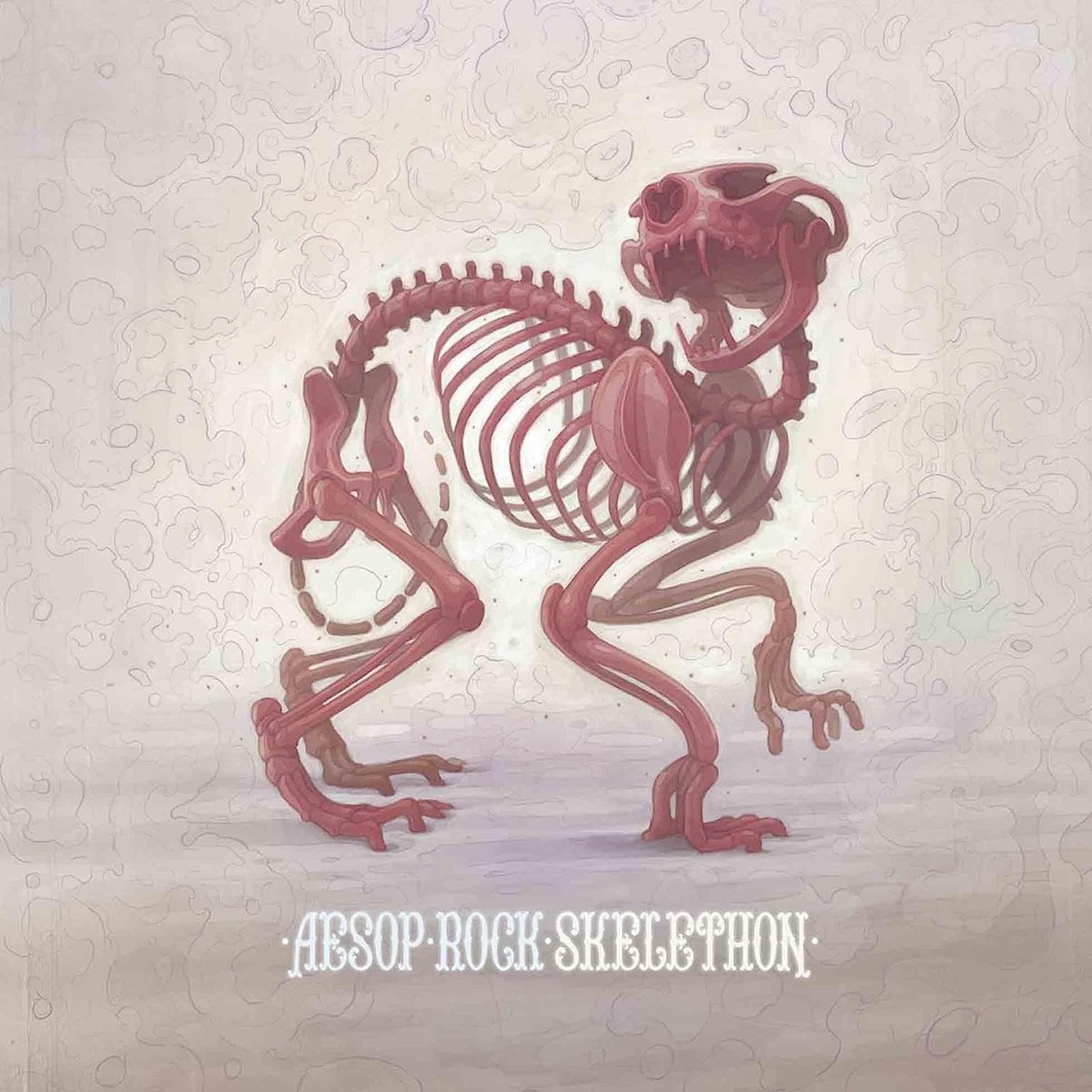 Album cover: a detailed illustration of a skeletal animal figure.