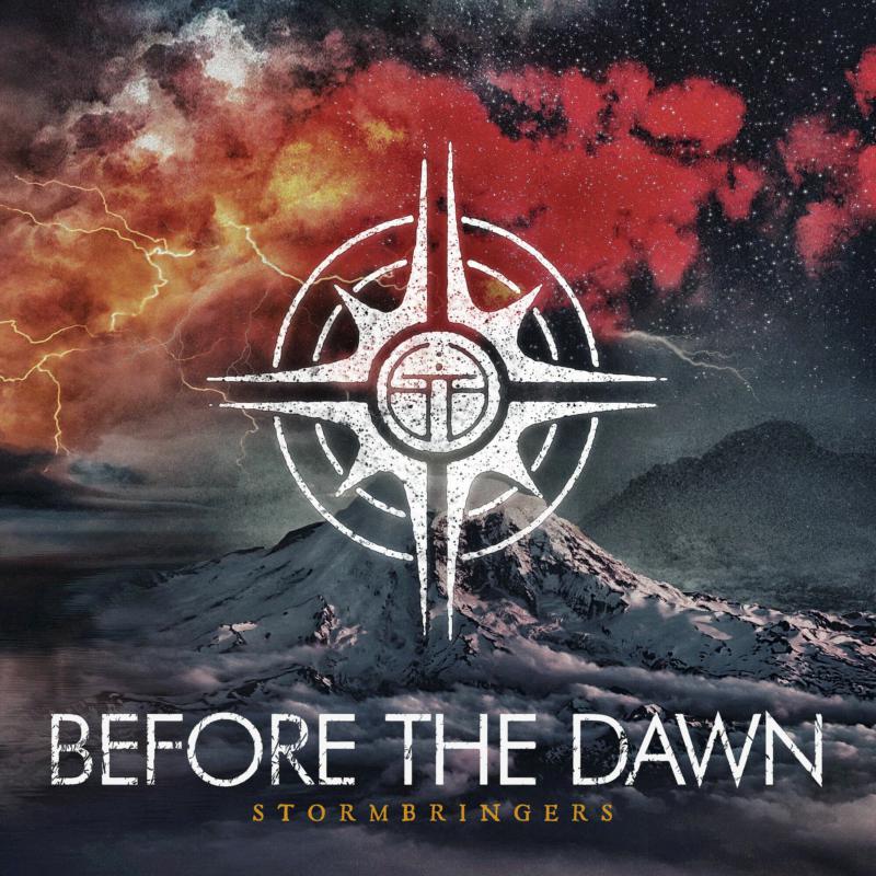 Album cover with stormy sky, mountains, and a central circular symbol.