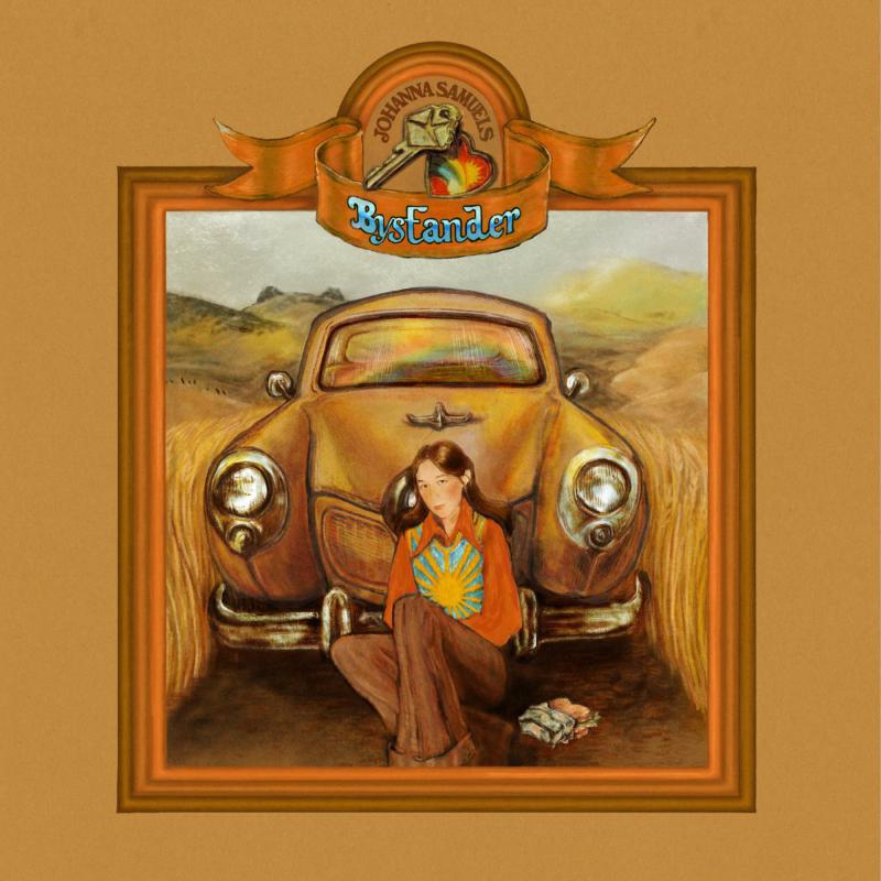 Album cover: woman with car in a painted, orange-toned landscape.