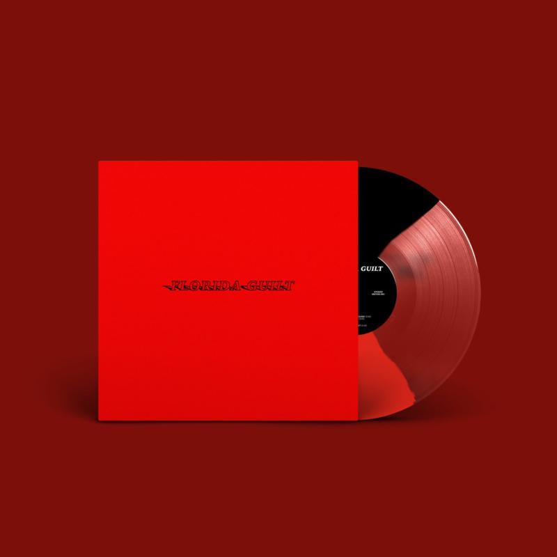 Red vinyl record with red sleeve, text reads "Florida Guilt.