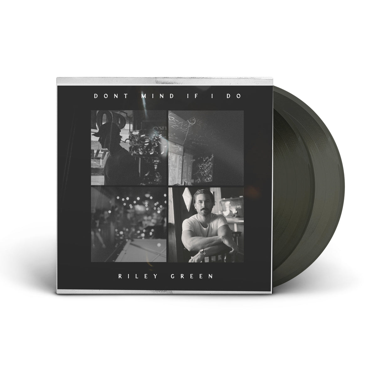 Riley Green’s “Don’t Mind If I Do” coloured vinyl LP cover and record.