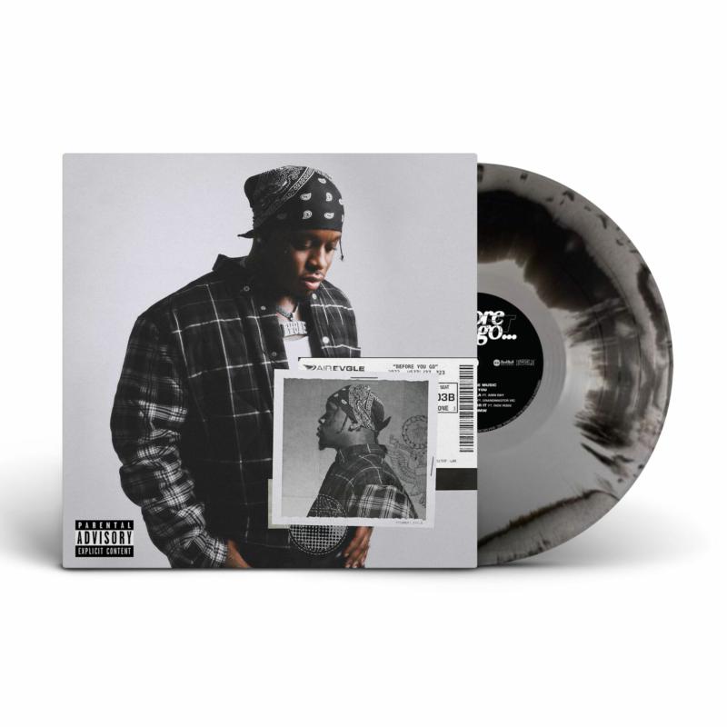 Blxst vinyl record with album cover portrait and marbled disc.