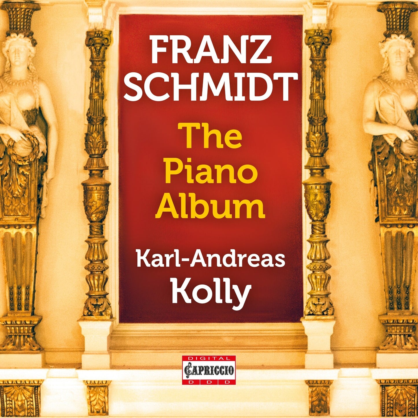 CD cover: "The Piano Album" by Karl Andreas Kolly, with statues.