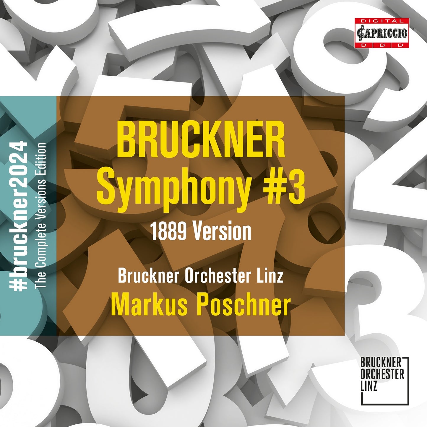 CD cover for Bruckner's Symphony No. 3, 1889 version, with text.