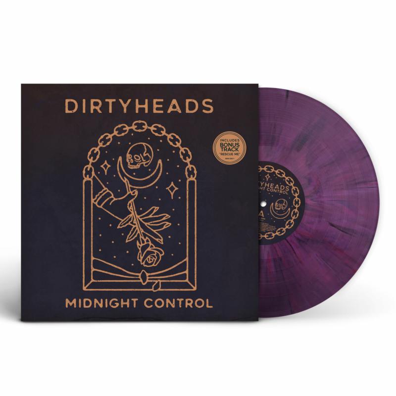 Dirty Heads "Midnight Control" vinyl record with purple swirl pattern.