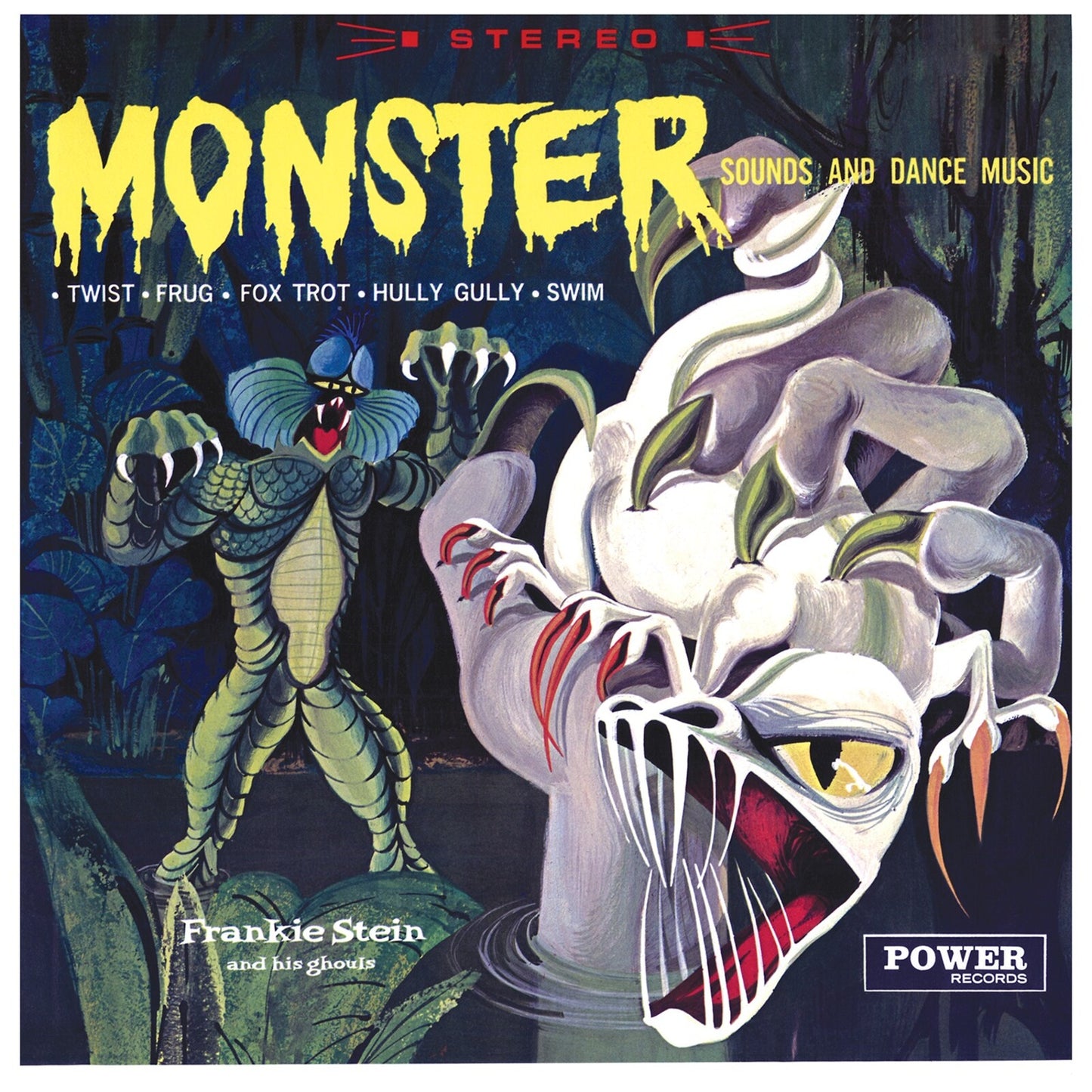 Vintage vinyl record cover featuring Frankie Stein and monster illustrations.
