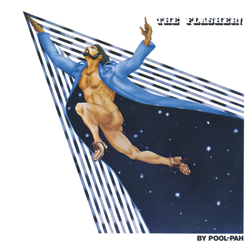 Album cover: man in blue suit skating against a starry night sky.