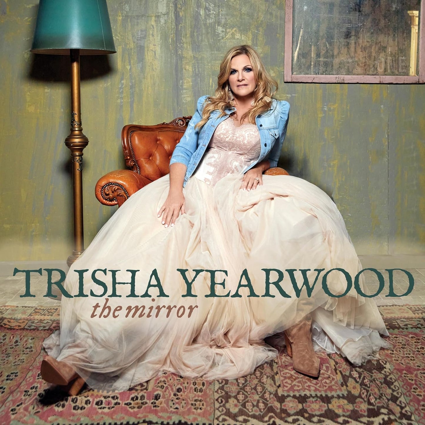 Trisha Yearwood album cover, woman in gown seated in ornate chair.