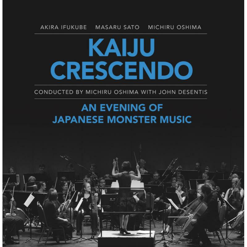CD cover for "Kaiju Crescendo" featuring an orchestra performance image.