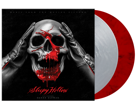 Sleepy Hollow vinyl record with skull cover art and red/white discs.