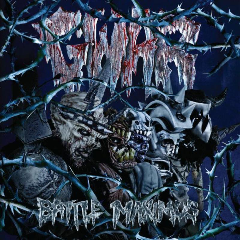 Gwar album cover: grotesque, monstrous figures amidst thorny branches.