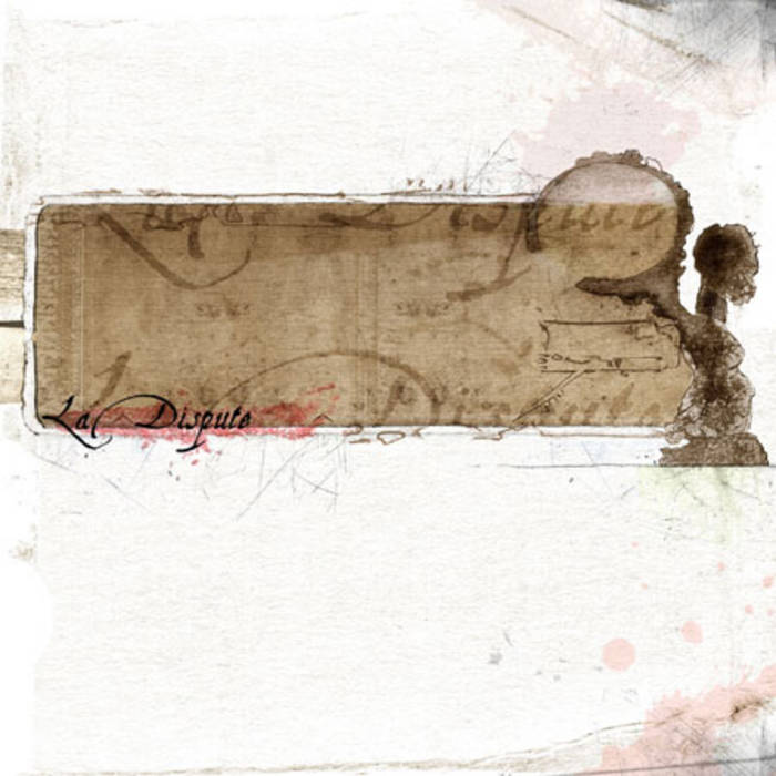 Watercolor-style album cover for La Dispute’s “Vancouver” with a figure and map.