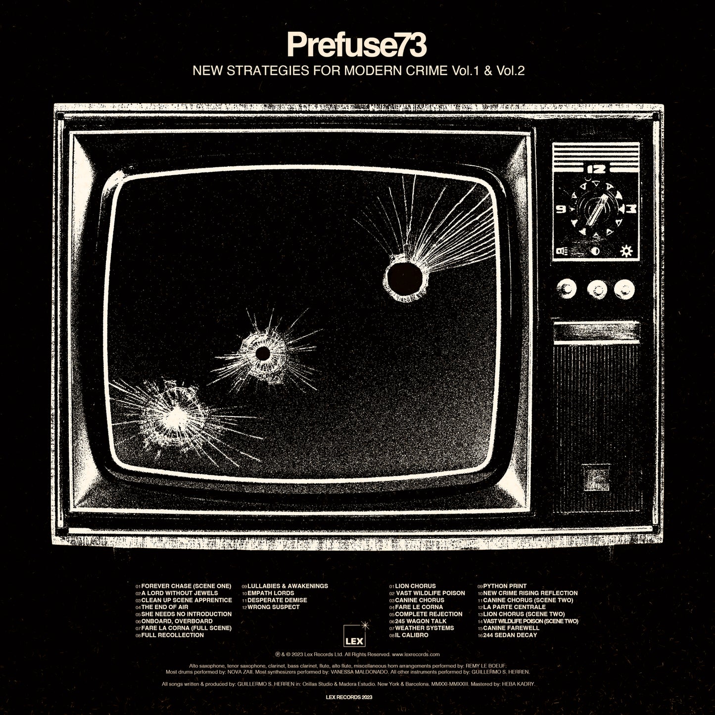 Prefuse 73 album cover: a vintage television with distorted graphics.