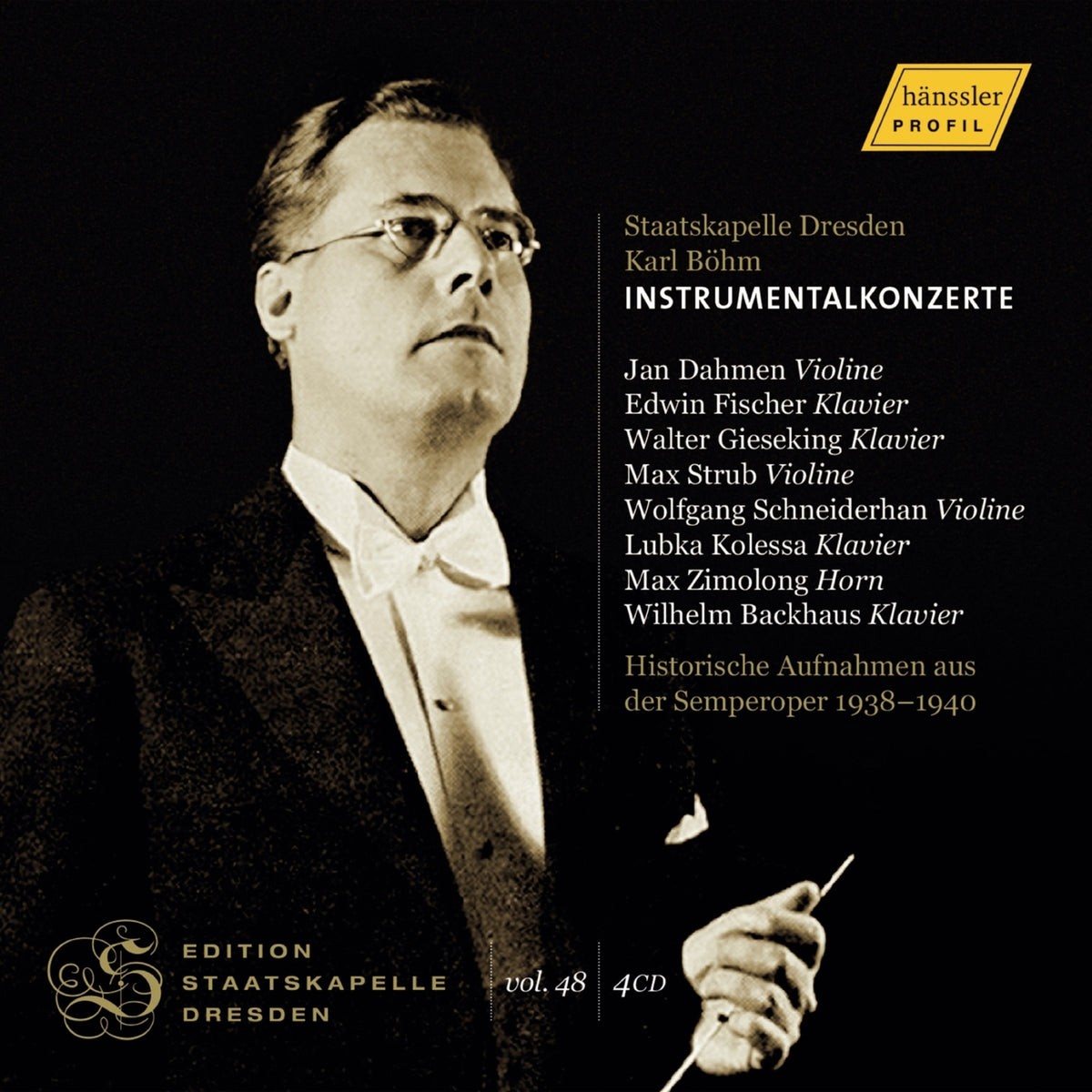 CD cover featuring a black and white portrait of conductor Karl Böhm.