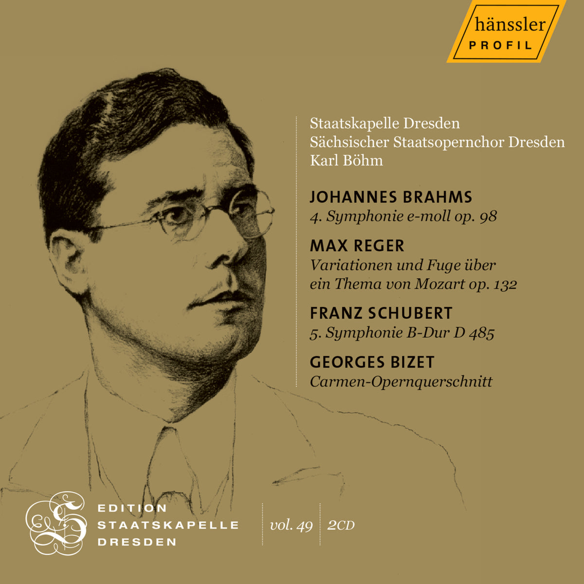 CD cover featuring a black and white portrait of conductor Karl Böhm.