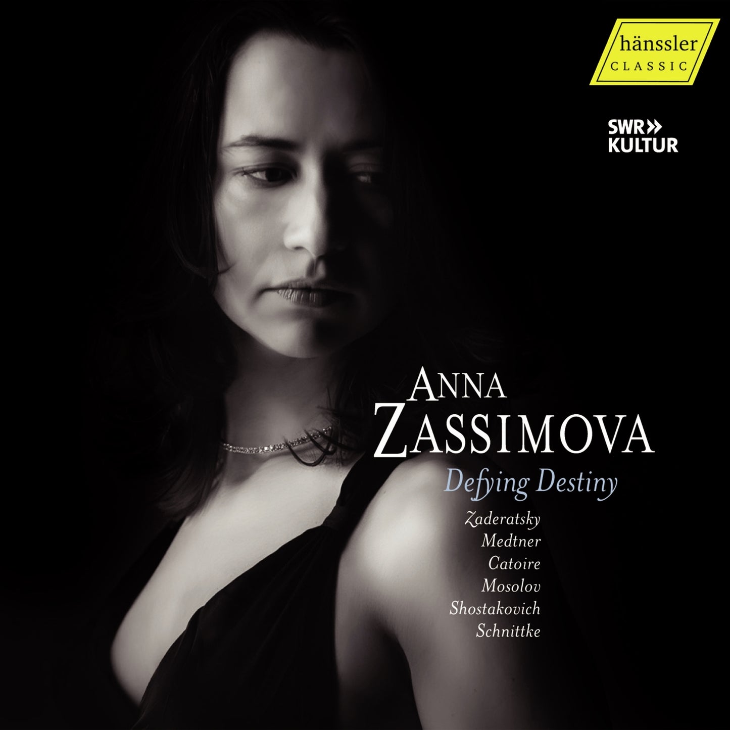 CD cover featuring a black and white portrait of pianist Anna Zassimova.
