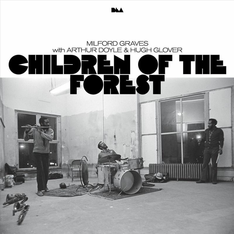 Black and white album cover featuring musicians in a room with instruments.