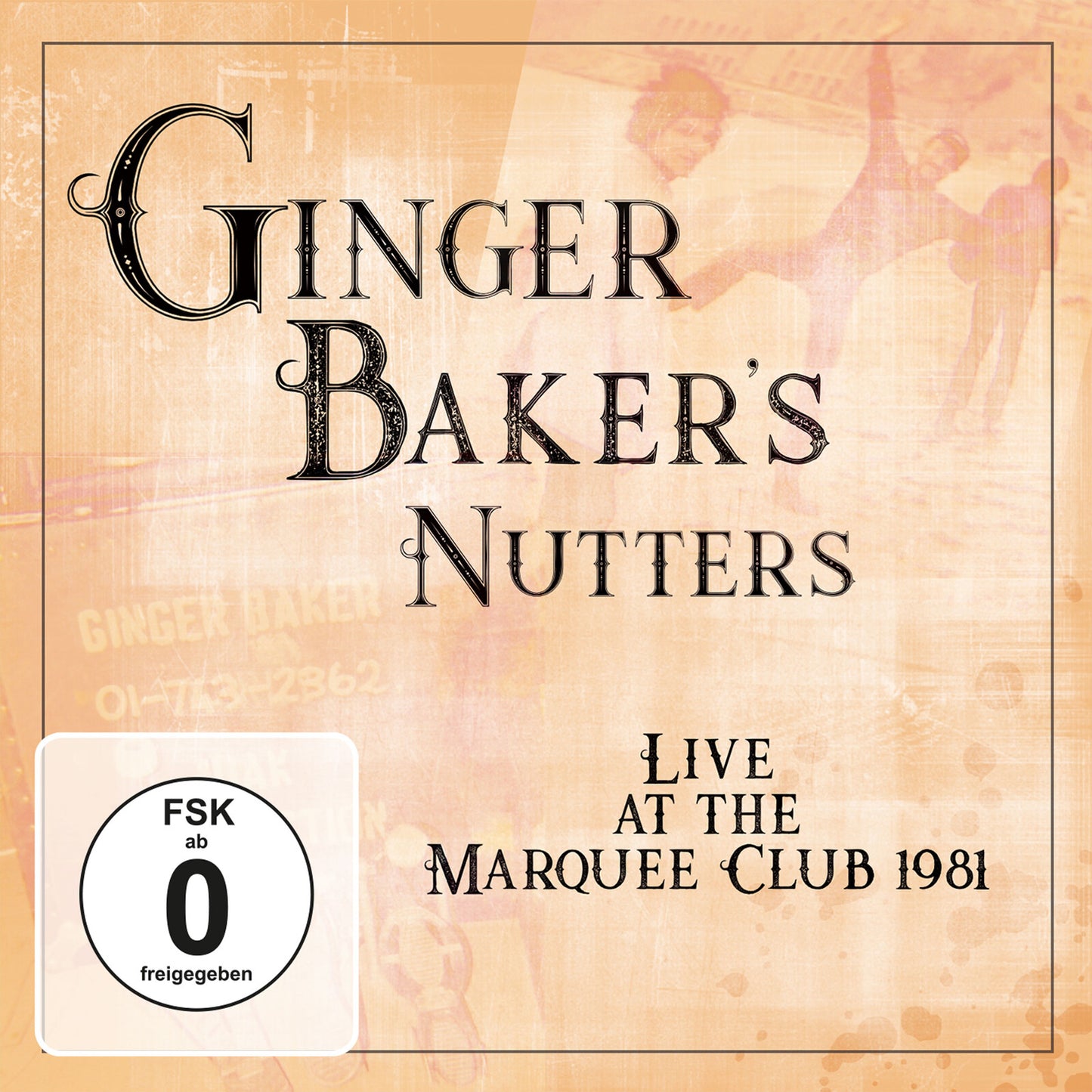 CD cover for Ginger Baker’s Nutters live album, 1981, with logo.