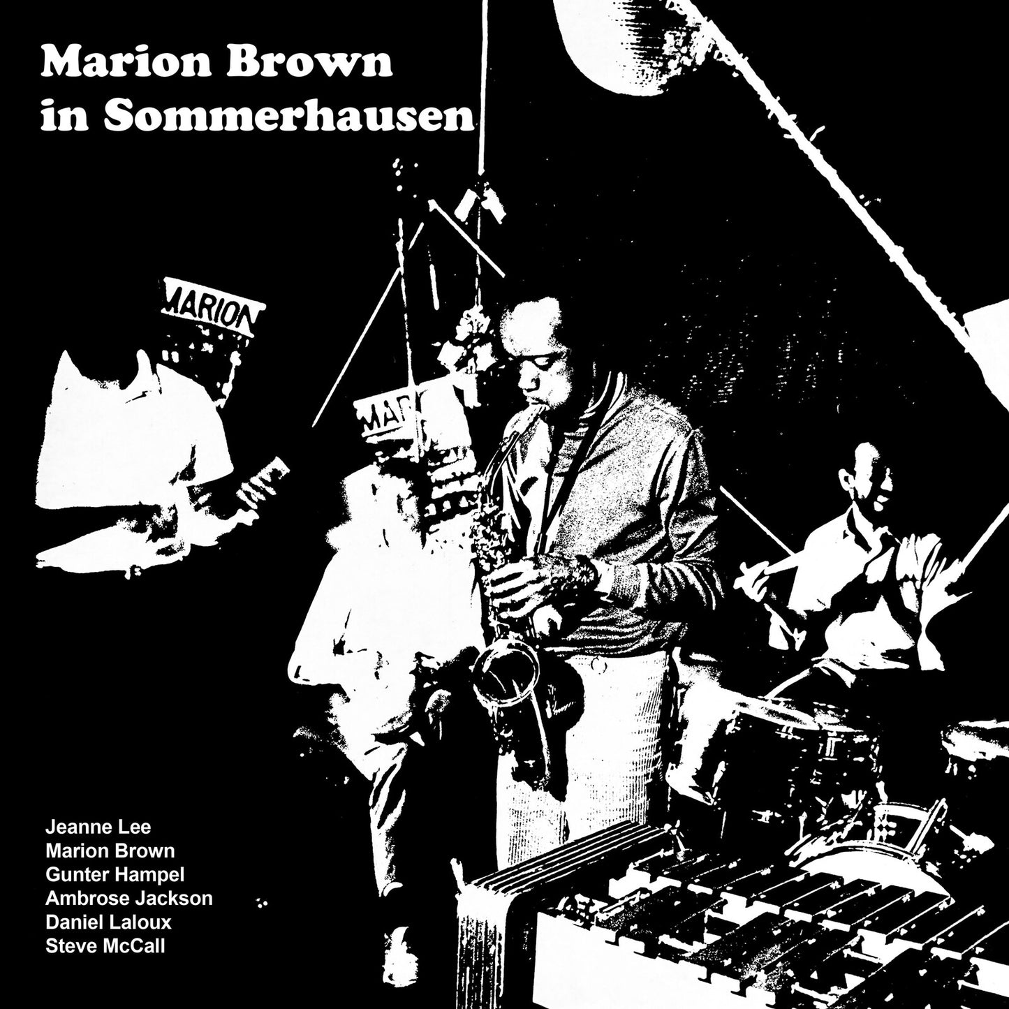 Black and white album cover featuring Marion Brown playing saxophone.