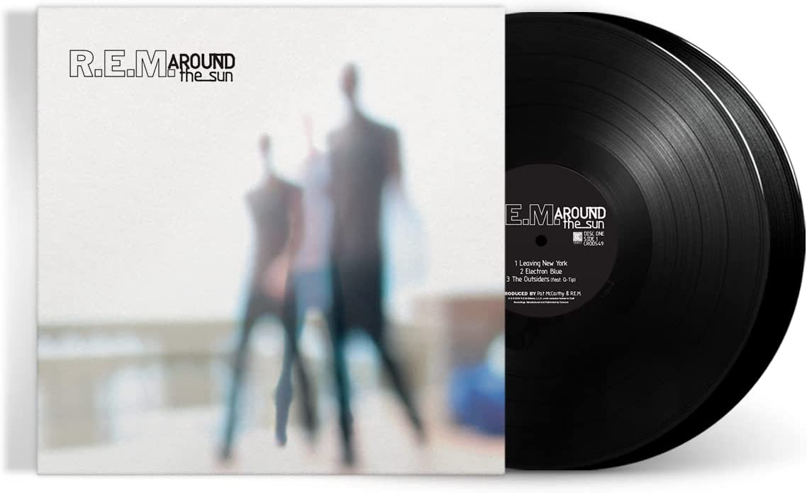 R.E.M. “Around The Sun” vinyl record with figures on the cover.