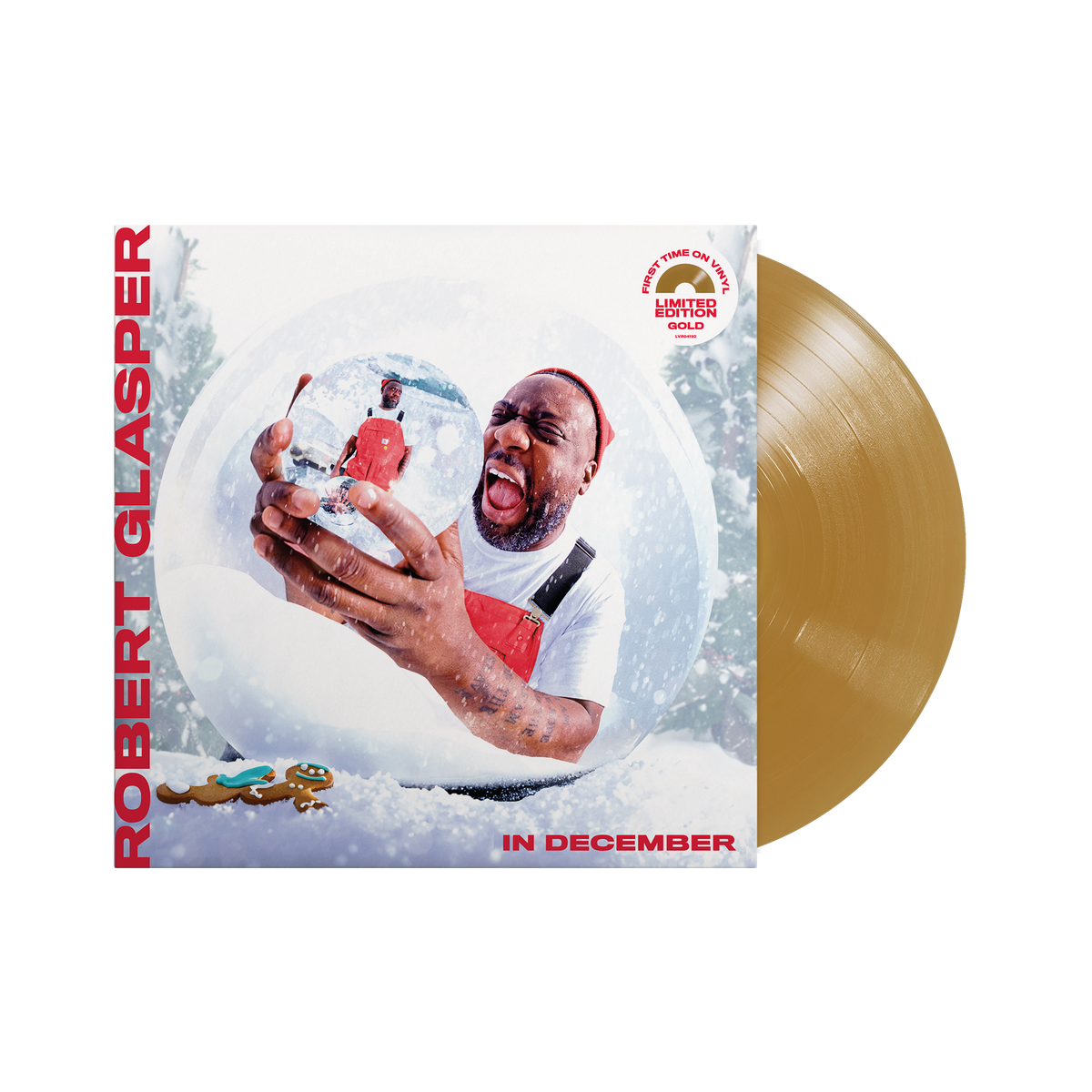 Robert Glasper "In December" vinyl record with winter-themed cover art.