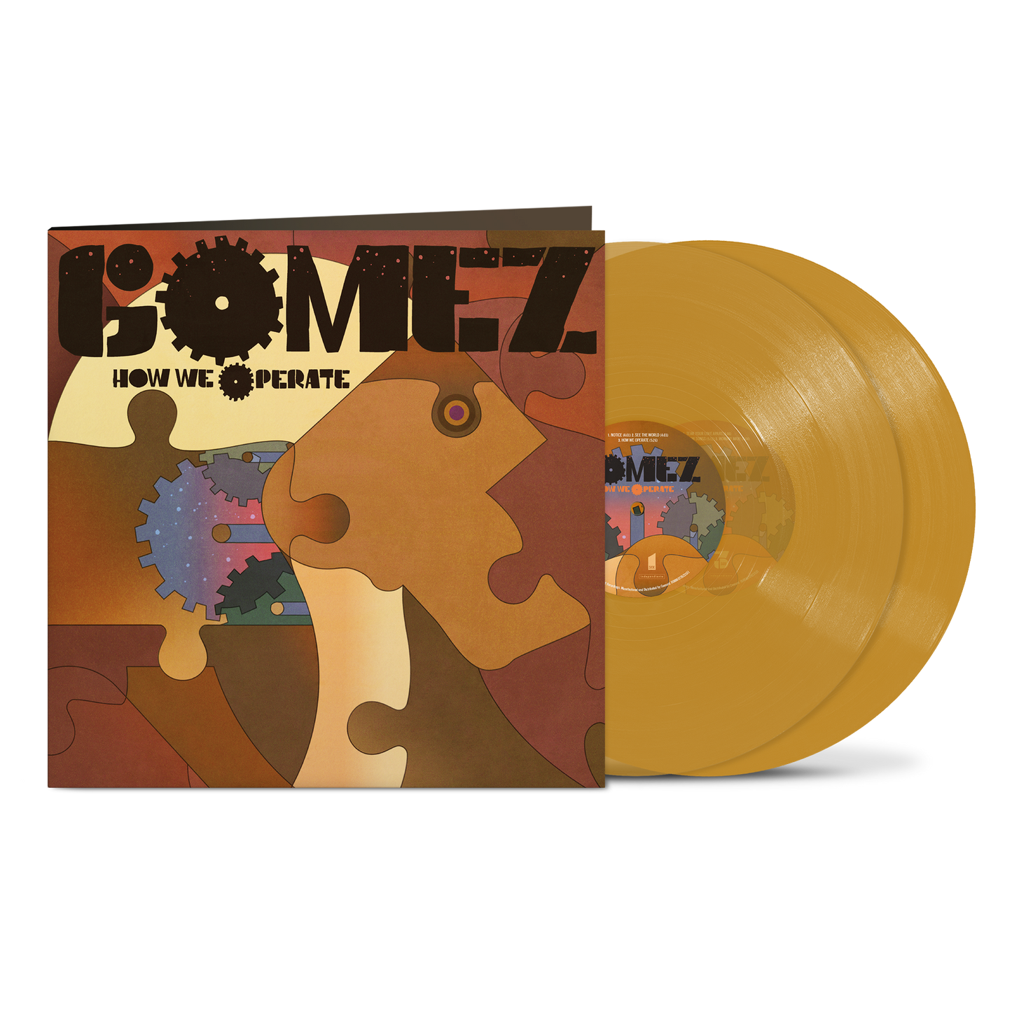 Gomez “How We Operate” vinyl record with orange and brown cover art.