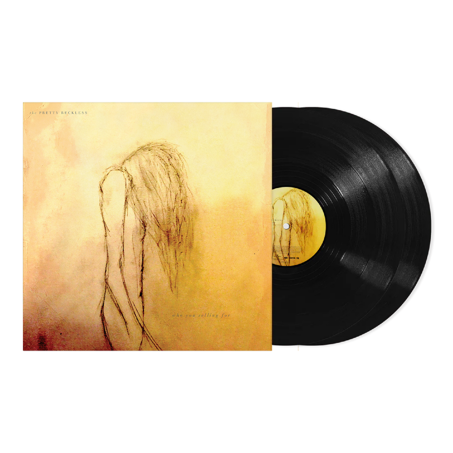 The Pretty Reckless vinyl record with a sketched figure on the cover.