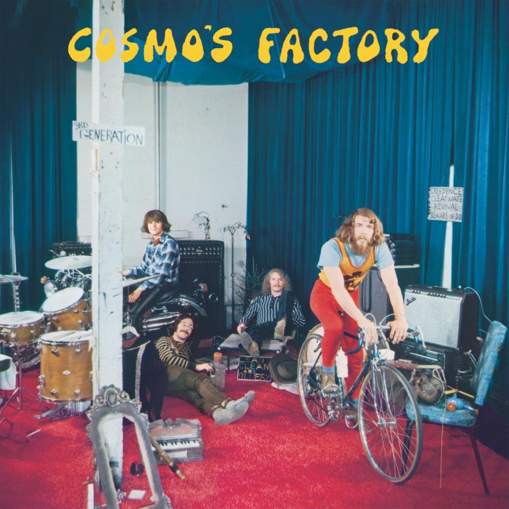 Cosmos Factory vinyl album cover featuring band members in a factory setting.