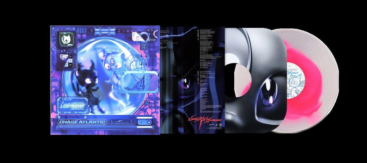 Pink vinyl LP of Chase Atlantic’s “Lost In Heaven” with futuristic cover art.