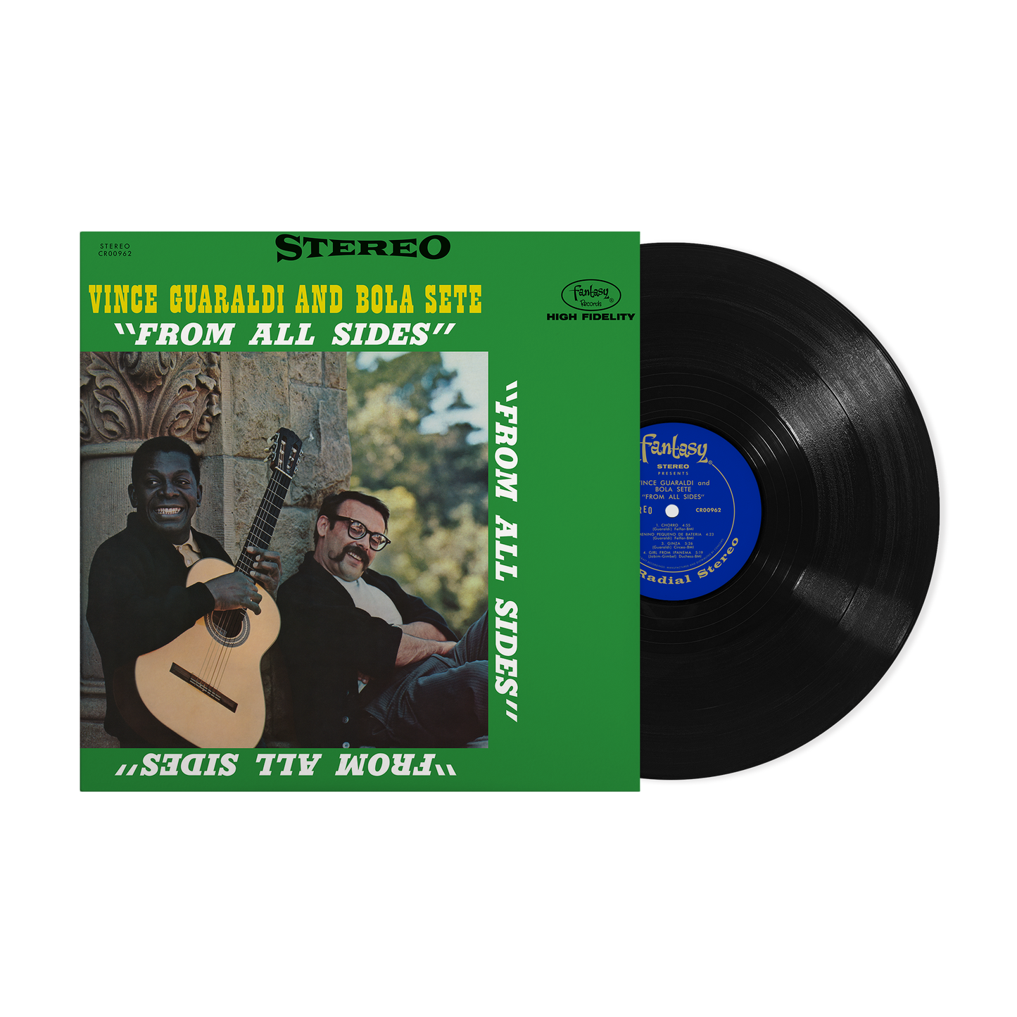 Vinyl record of "From All Sides" by Vince Guaraldi and Bola Sete.