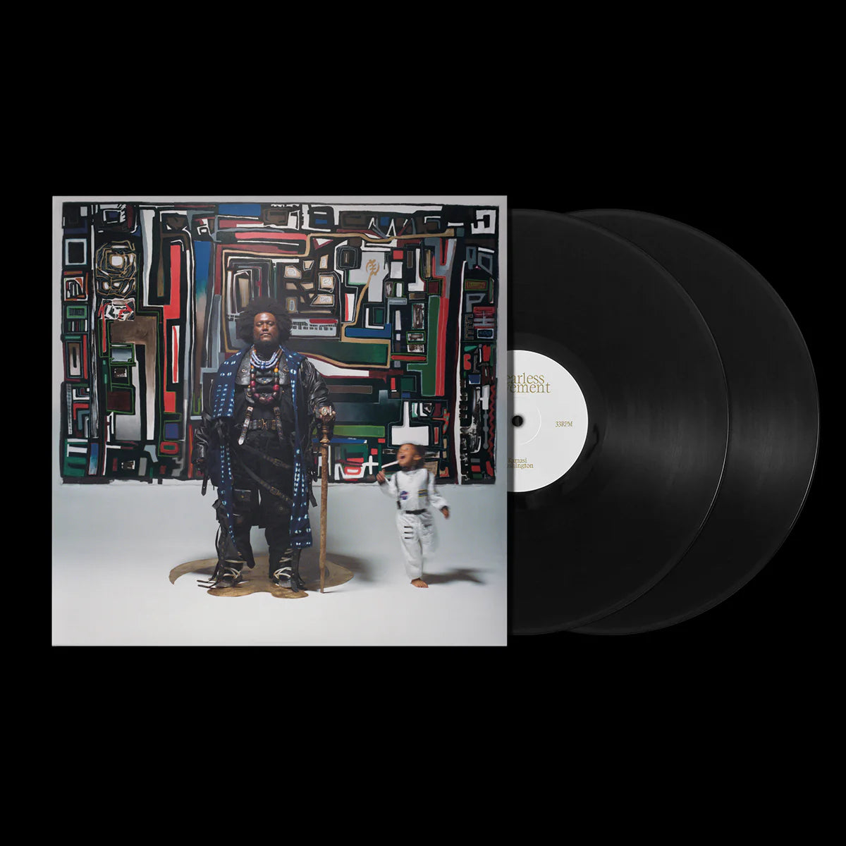 Kamasi Washington's "Fearless Movement" vinyl record with portrait cover art.