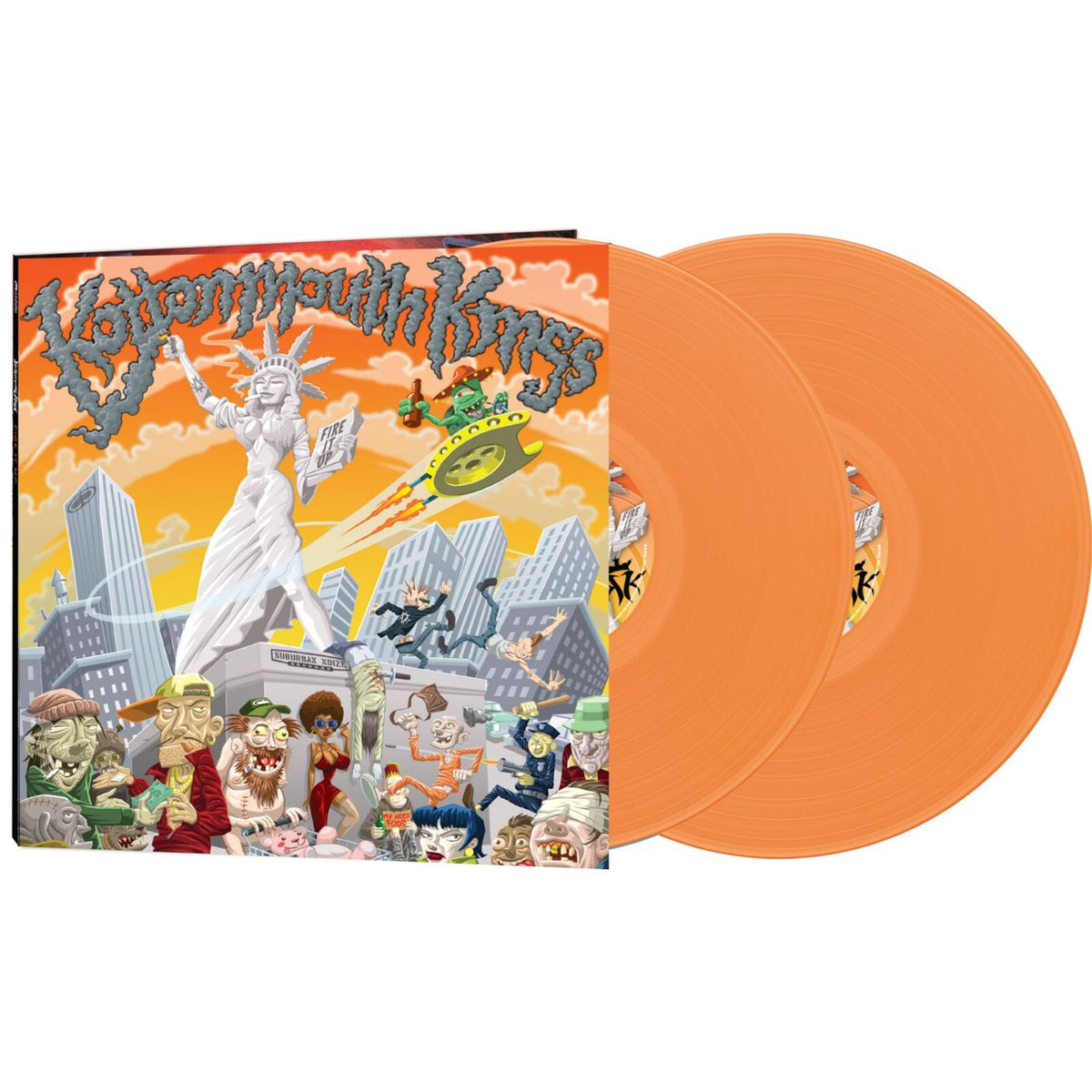 Kottonmouth Kings "Fire It Up" vinyl record with orange discs and cover art.