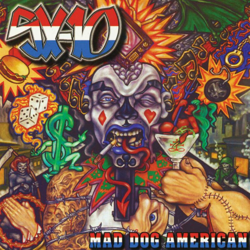 SX-10 album cover: a chaotic, colorful illustration of a clown figure.