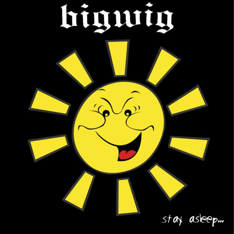Smiling yellow sun cartoon on a black background with text.