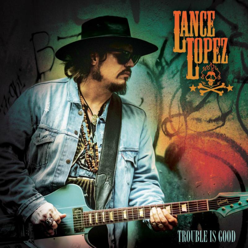 Lance Lopez album cover: musician with guitar, hat, and sunglasses.